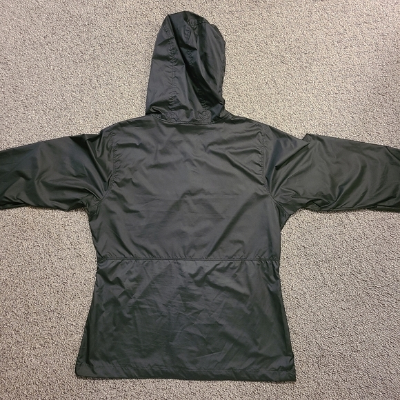 🆕️COLUMBIA LADIES WINDBREAKER JACKET W/HOOD BLACK & NEON ORANGE SMALL - Picture 6 of 13